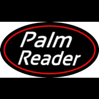 White Cursive Palm Reader Neonkyltti