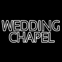 White Double Stroke Wedding Chapel Neonkyltti
