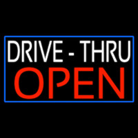 White Drive Thru Red Open With Blue Border Neonkyltti