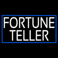 White Fortune Teller With Blue Border Neonkyltti