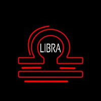 White Libra Zodiac Neonkyltti