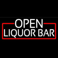 White Liquor Bar With Red Border Neonkyltti