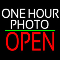 White One Hour Photo Open 1 Neonkyltti