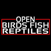 White Open Birds Fish Reptiles With Red Border Neonkyltti