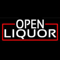 White Open Liquor With Red Border Neonkyltti
