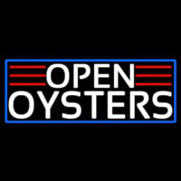 White Open Oysters With Blue Border Neonkyltti