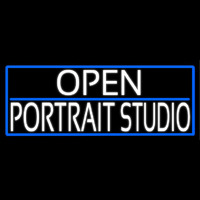 White Open Portrait Studio With Blue Border Neonkyltti