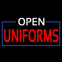 White Open Uniforms Blue Border Neonkyltti