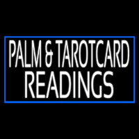 White Palm And Tarot Card Readings Blue Border Neonkyltti