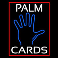 White Palm Cards Red Border Neonkyltti