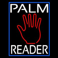 White Palm Reader Blue Border Neonkyltti