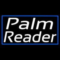 White Palm Reader Blue Border Neonkyltti