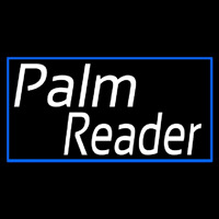 White Palm Reader Blue Rectangle Neonkyltti