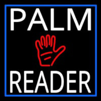 White Palm Reader With Blue Border Neonkyltti