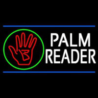 White Palm Reader With Logo Blue Line Neonkyltti