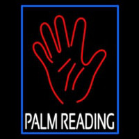 White Palm Reading Blue Border Neonkyltti