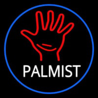 White Palmist Red Palm Blue Border Neonkyltti