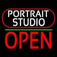 White Portrait Studio Open 1 Neonkyltti