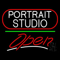 White Portrait Studio Open 3 Neonkyltti