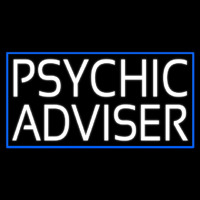 White Psychic Advisor Blue Border Neonkyltti