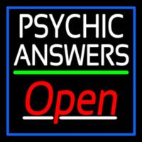 White Psychic Answers Red Open Green Line Blue Border Neonkyltti