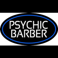 White Psychic Barber With Blue Border Neonkyltti