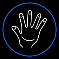 White Psychic Palm And Blue Border Neonkyltti