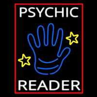 White Psychic Reader With Blue Palm Neonkyltti
