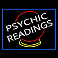 White Psychic Readings Crystal Blue Border Neonkyltti