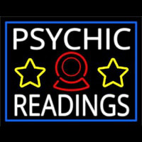 White Psychic Readings With Blue Border Neonkyltti