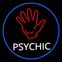 White Psychic With Blue Border Neonkyltti