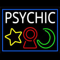 White Psychic With Logo Blue Border Neonkyltti