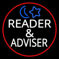 White Reader And Advisor Red Border Neonkyltti