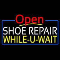 White Shoe Repair Yellow While You Wait Open Neonkyltti