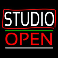 White Studio With Border Open 3 Neonkyltti