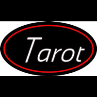 White Tarot Red Border Neonkyltti