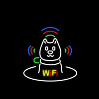 Wifi With Dog Logo Neonkyltti