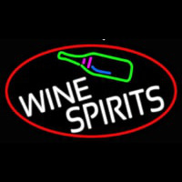 Wine Spirits Oval With Red Border Neonkyltti