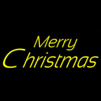 Yellow Cursive Merry Christmas Neonkyltti