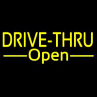 Yellow Drive Thru Open Neonkyltti