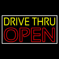 Yellow Drive Thru Open Red Neonkyltti