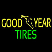 Yellow Goodyear Tires Neonkyltti