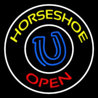 Yellow Horseshoe Open Neonkyltti