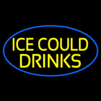Yellow Ice Cold Drinks Neonkyltti