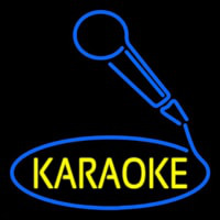 Yellow Karaoke With Mike Logo Neonkyltti