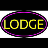 Yellow Lodge With Pink Border Neonkyltti