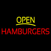 Yellow Open Red Hamburgers Neonkyltti