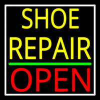 Yellow Shoe Repair Open With Border Neonkyltti