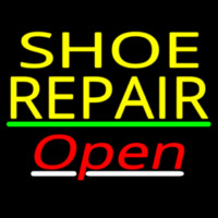 Yellow Shoe Repair Open With Green Line Neonkyltti