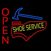 Yellow Shoe Service Open Neonkyltti